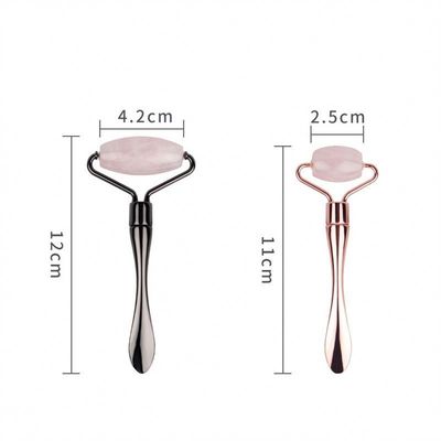Disponibile il logo personalizzato. Dispositivo di bellezza per il lifting del viso in metallo per la cura della bellezza e set di rulli di giada.