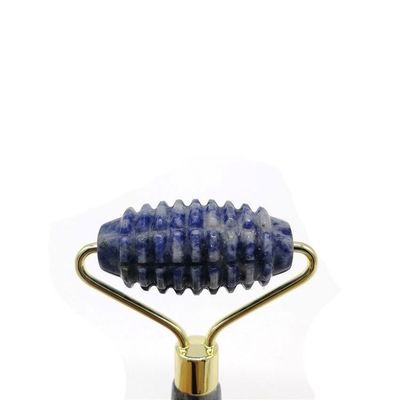 Tecnologia di massaggio facciale lucidato naturale blu pietra a punta singola testa Spiked Jade Roller Anti-aging con la tecnologia