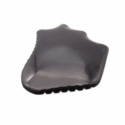 Tabella Gua Sha di ossidiana nera naturale per la cura della pelle