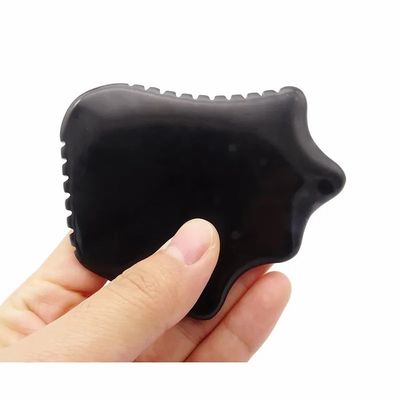 Tabella Gua Sha di ossidiana nera naturale per la cura della pelle