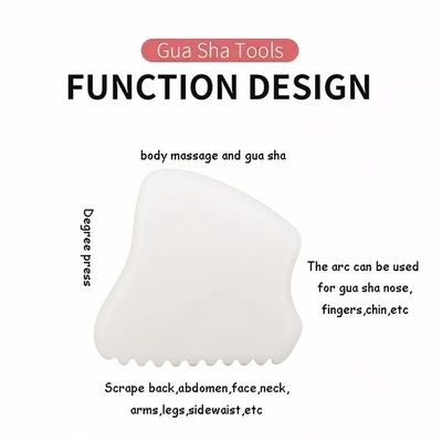 Logo personalizzato 2024 White Jade Gua Sha Strumenti per massaggi facciale e del collo Massaggiatore caldo Massaggiatore modalità No abk-2051