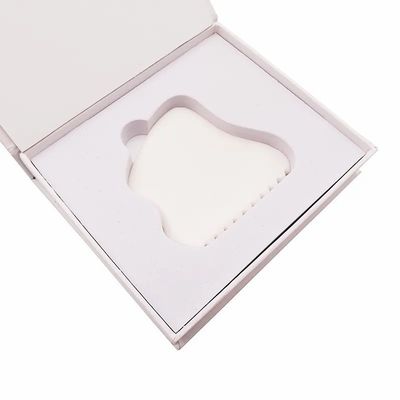 Logo personalizzato 2024 White Jade Gua Sha Strumenti per massaggi facciale e del collo Massaggiatore caldo Massaggiatore modalità No abk-2051