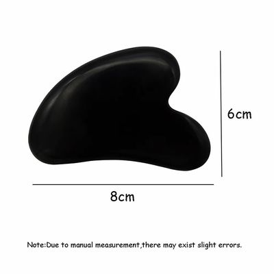 8*6cm Naturale Bian Nero Pietra Forma di Cuore Gua Sha Massaggio Strumento per Massaggio Faciale e Meditazione
