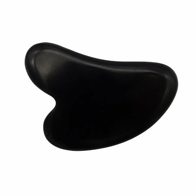 8*6cm Naturale Bian Nero Pietra Forma di Cuore Gua Sha Massaggio Strumento per Massaggio Faciale e Meditazione
