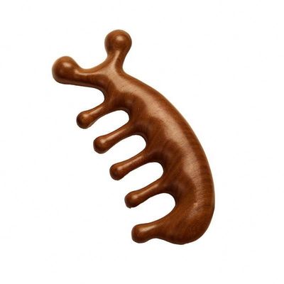 Strumento per il rilassamento del cuoio capelluto Capo di sandalo Gua Sha pettine da massaggio per la crescita dei capelli e per il dragaggio del meridiano del corpo intero