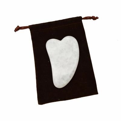 Strumento portatile Gua Sha in giada bianca per massaggi muscolari efficaci e cura della bellezza