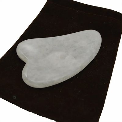 Strumento portatile Gua Sha in giada bianca per massaggi muscolari efficaci e cura della bellezza