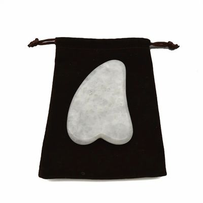 Strumento portatile Gua Sha in giada bianca per massaggi muscolari efficaci e cura della bellezza