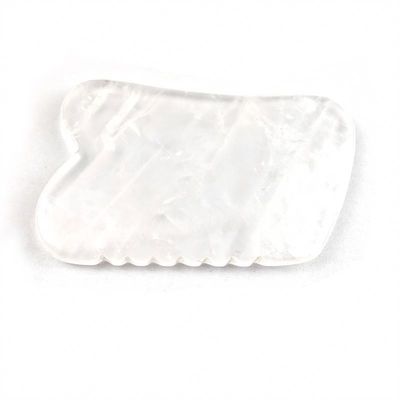 Strumento di massaggio facciale Quarzo chiaro strumento di raschiatura Gua Sha per SPA e trattamento di agopuntura