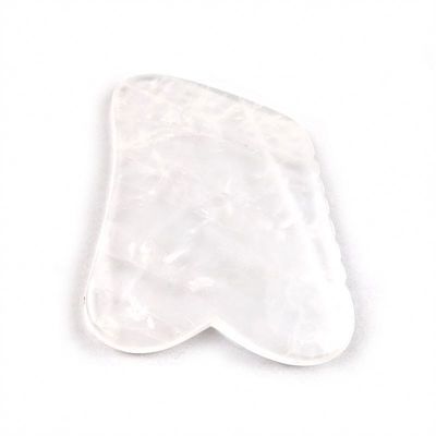 Strumento di massaggio facciale Quarzo chiaro strumento di raschiatura Gua Sha per SPA e trattamento di agopuntura