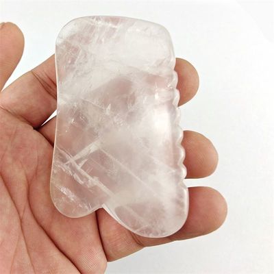 Strumento di massaggio facciale Quarzo chiaro strumento di raschiatura Gua Sha per SPA e trattamento di agopuntura