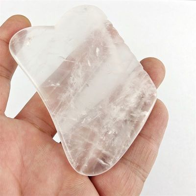 Strumento di massaggio facciale Quarzo chiaro strumento di raschiatura Gua Sha per SPA e trattamento di agopuntura