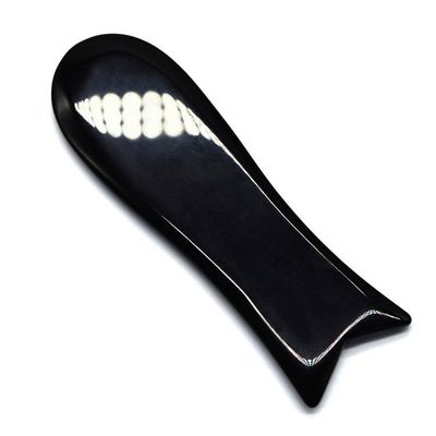 Strumenti di massaggio a forma di pesce di ossidiana Gua Sha Scraping per il logo personalizzato