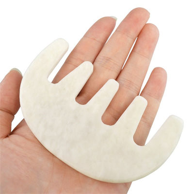 Massaggiatore per il centro benessere cinese naturale bianco Xiuyan Giada Gua Sha raschiatura pettine per il 2024 Strumenti di massaggio di tendenza