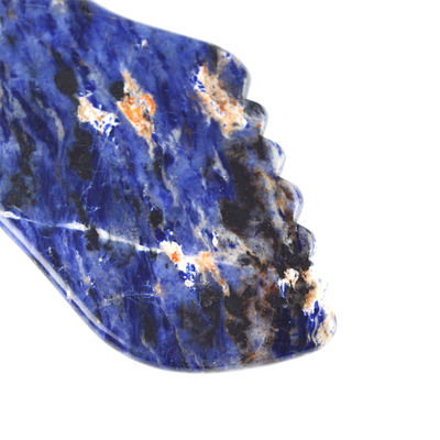 2024 Tendenza Forma delle labbra Blu Pietra Sodalite Gua Sha Massaggiatore di raschiatura per la bellezza della pelle del viso all'interno delle attrezzature di massaggio del corpo