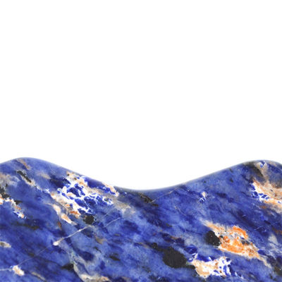2024 Tendenza Forma delle labbra Blu Pietra Sodalite Gua Sha Massaggiatore di raschiatura per la bellezza della pelle del viso all'interno delle attrezzature di massaggio del corpo