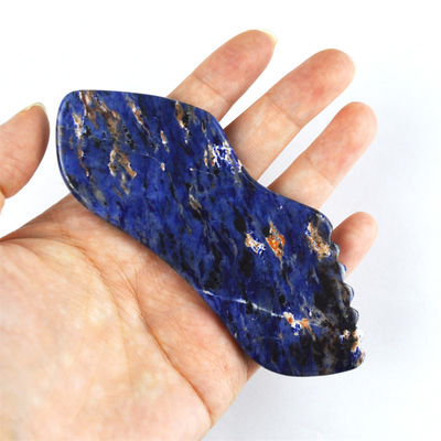 2024 Tendenza Forma delle labbra Blu Pietra Sodalite Gua Sha Massaggiatore di raschiatura per la bellezza della pelle del viso all'interno delle attrezzature di massaggio del corpo