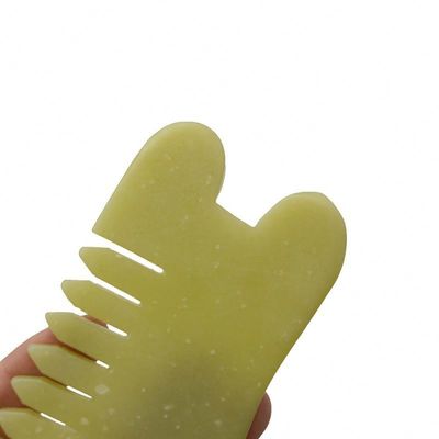 Massaggio per la salute del corpo Naturale Xiu Yan Pietra di giada Raschiatura Guasha pettine Capelli Faciale Scalpo Gua Sha Spazzola Strumenti per la testa