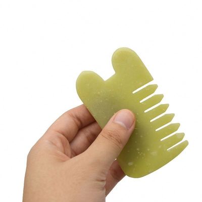 Massaggio per la salute del corpo Naturale Xiu Yan Pietra di giada Raschiatura Guasha pettine Capelli Faciale Scalpo Gua Sha Spazzola Strumenti per la testa