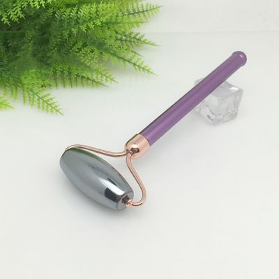 Roller Terahertz d'argento Roller di massaggio facciale Guasha Saldato Bellezza liscia Terahertz di pietra Face Jade Roller Gua Sha Terapia Terahertz