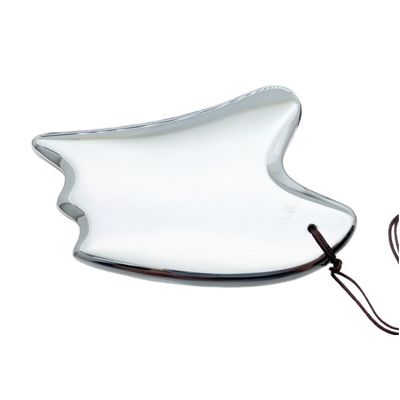 Cornice naturale Terahertz Gua Sha Massaggio Faciale Strumento Massaggiatore a forma di cuore argento per raschiare e trattare i punti di trigger