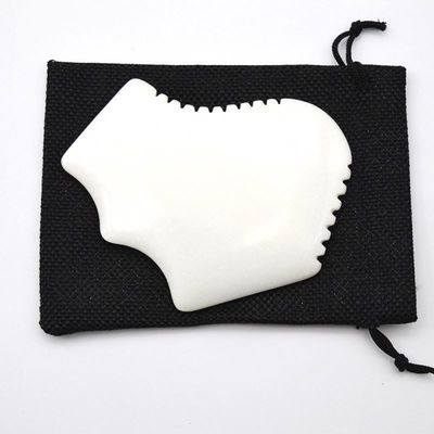 Massaggiatore Corporeo di Giada Bianca personalizzato Comodo Gua Sha Massaggio Faciale Strumento per il miglioramento della circolazione del corpo