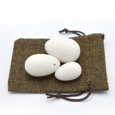 Corpo 45*30mm Uova Yoni di Giada Bianca Set di Stringimento dei Muscoli Vaginali e Pietre di Guarigione per Esercizio di Kegel