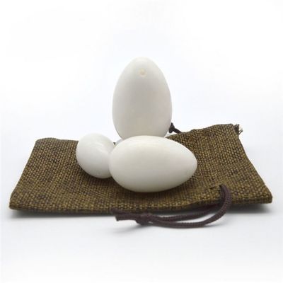 Corpo 45*30mm Uova Yoni di Giada Bianca Set di Stringimento dei Muscoli Vaginali e Pietre di Guarigione per Esercizio di Kegel