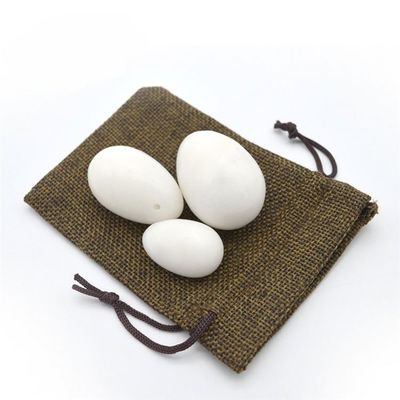Corpo 45*30mm Uova Yoni di Giada Bianca Set di Stringimento dei Muscoli Vaginali e Pietre di Guarigione per Esercizio di Kegel