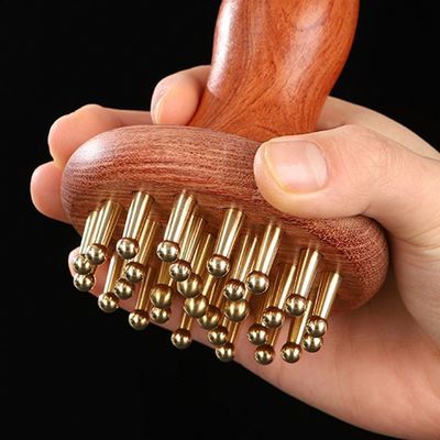 Gua Sha Funzione ottone Massaggio Meridiano Universale pettine Massaggio Corpo Spazzola Scalpo Rilassare E Crescita dei Capelli Strumento di massaggio della testa