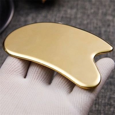 Certificato Sì Logo personalizzato Disponibile in rame Facial Gua sha Board Tools Brass Scraping Massage Gua sha Tool Face Massage Tools