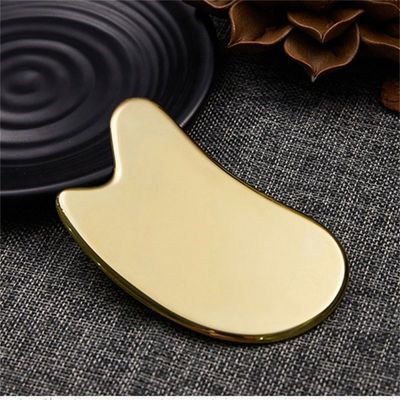 Certificato Sì Logo personalizzato Disponibile in rame Facial Gua sha Board Tools Brass Scraping Massage Gua sha Tool Face Massage Tools