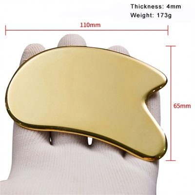 Certificato Sì Logo personalizzato Disponibile in rame Facial Gua sha Board Tools Brass Scraping Massage Gua sha Tool Face Massage Tools
