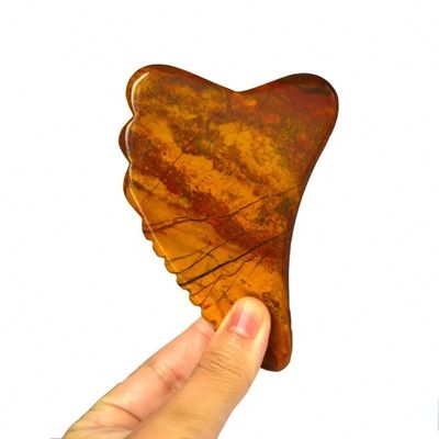 Gua Sha Raschiante Massaggiatore Bordo Mookaite Jasper Strumento per il viso 10 cm * 7 cm * 0,6 cm Bordo per massaggio certificato ISO9001