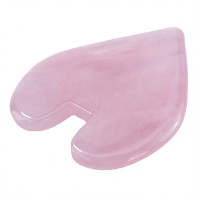 Logo Disponibile in Rose Quartz Pietra a forma di cuore Gua Sha per la cura della pelle e massaggiatore del corpo