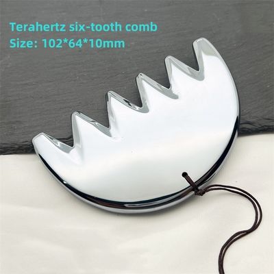 Massaggio della testa Pietra energetica naturale Terahertz Leggero Portatile V Face Beauty Grooming Sei denti Raschiatura Scalp pettine
