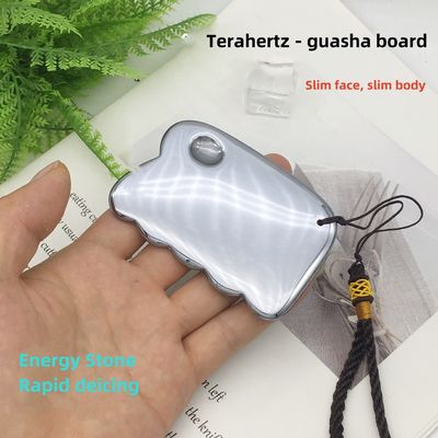 Stile Terahertz Piastra di raschiatura Massaggio strumento Gua Sha Guasha Tavola per il massaggiatore del corpo posteriore argento