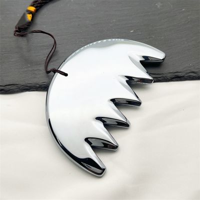 Massaggio Corporeo Argento Seis denti Terahertz Gua Sha Tavola Scalp pettine Guasha Energia Pietra Testa Massaggiatore Salute Salone di bellezza Strumento