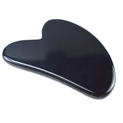 Forma di cuore Ossigeno nero Guasha 100% Giardino di giada naturale Gua Sha Strumento di massaggio di raschiatura Logo personalizzato per la personalizzazione