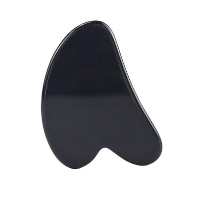 Forma di cuore Ossigeno nero Guasha 100% Giardino di giada naturale Gua Sha Strumento di massaggio di raschiatura Logo personalizzato per la personalizzazione