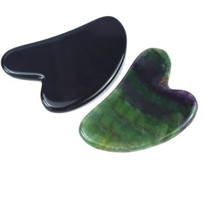 Forma di cuore Ossigeno nero Guasha 100% Giardino di giada naturale Gua Sha Strumento di massaggio di raschiatura Logo personalizzato per la personalizzazione