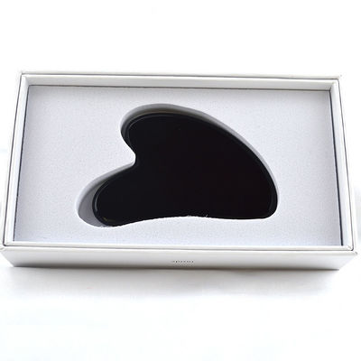 Forma di cuore Ossigeno nero Guasha 100% Giardino di giada naturale Gua Sha Strumento di massaggio di raschiatura Logo personalizzato per la personalizzazione
