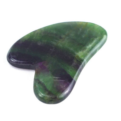 2024 Forma di cuore arcobaleno Fluorite Gua Sha Massaggio Strumento di raschiatura per Body Spa