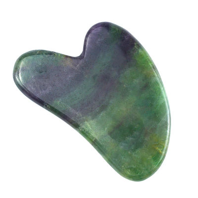2024 Forma di cuore arcobaleno Fluorite Gua Sha Massaggio Strumento di raschiatura per Body Spa