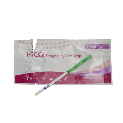 Precisione della prova di HCG in striscia di gravidanza Più del 99% di rilevazione precoce per striscia interna Dimensione 80*3mm