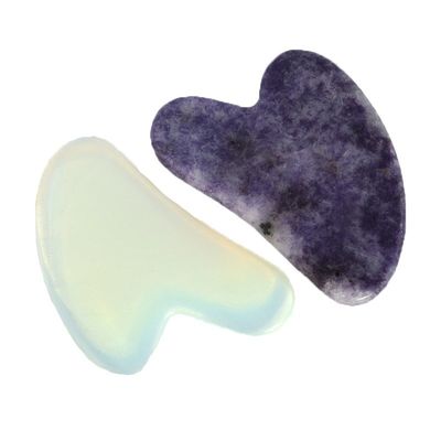 Logo personalizzato disponibiled 2024 Forma di cuore Opalite Gua Sha Massaggio strumento per il corpo auto cura della pelle Spa Facial lifting bellezza