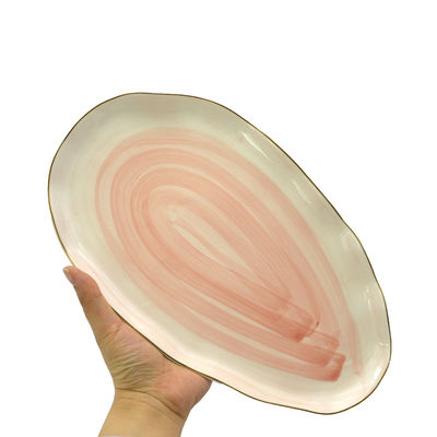 Piatto di pesce in ceramica per la preparazione di insalate di frutta pasta piatto principale lavastoviglie e forno a microonde Forma irregolare