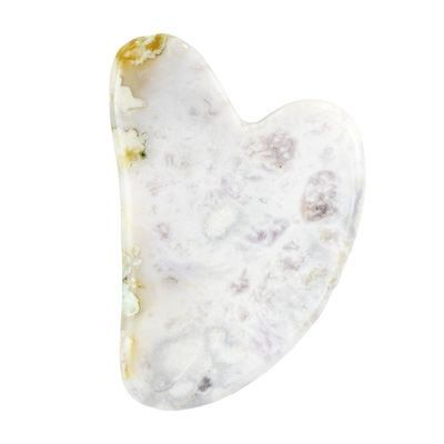 Logo personalizzato disponibile in forma di cuore Sakura Agate Giada Gua Sha Strumento facciale per massaggi Strumenti naturali Guasha Strumenti facciale