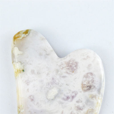 Logo personalizzato disponibile in forma di cuore Sakura Agate Giada Gua Sha Strumento facciale per massaggi Strumenti naturali Guasha Strumenti facciale