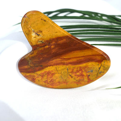 Massaggiatore Faciale Forma Cuore Giaspero Rosso Mascherino Gua Sha per Logo Personalizzato Mascherino Guasha Pietra Corpo Massaggio Spa per la cura della pelle
